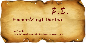 Podhorányi Dorina névjegykártya