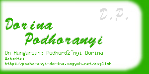 dorina podhoranyi business card